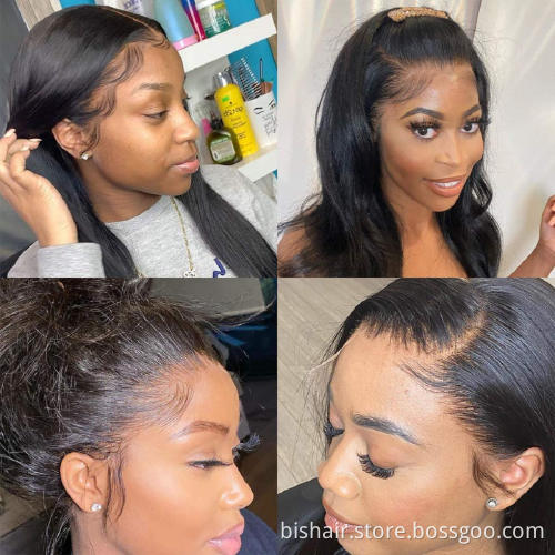 13x4 Front Lace Wig Real Human Hair Straight Hair Lace Closed Wig Suitable for Women 150% Density Brazilian Real Human Hair Wig